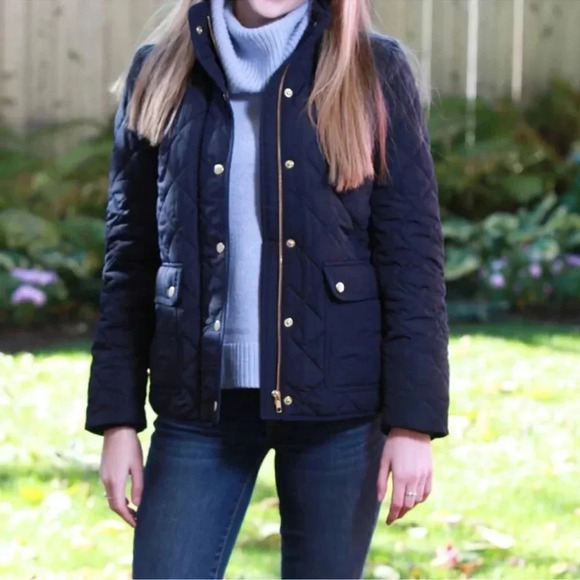 J Crew Navy quilted jacket size XS - Picture 2 of 11